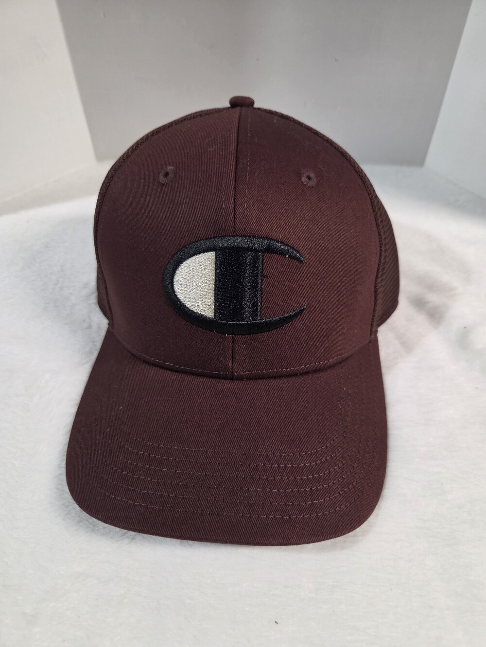 Champion Maroon Baseball Cap with Black & White Logo